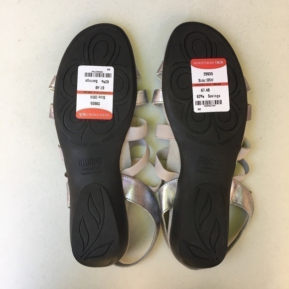 NEW MUNRO Bev Silver Sandals Size 9.5 Wide Width Comfort Shoe - Picture 6 of 8